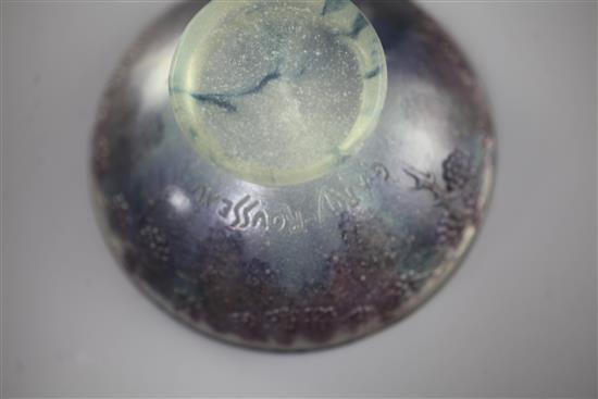 A signed G. Argy-Rousseau pâte de verre footed glass bowl Les Mûres diameter 10.2cm